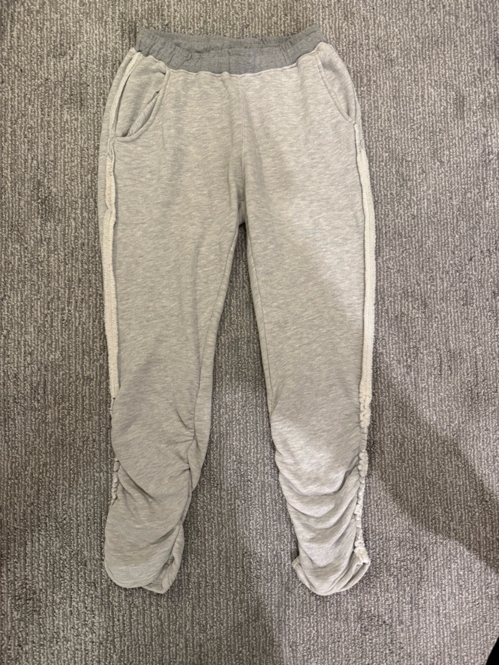 FP Movement Free People Ruched Sweatpants Joggers Gray Lounge Athleisure Women L